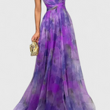 Rochie maxi Magdalena cu imprimeu floral și decolteu în V