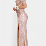 Renata Haljina Sirena fără bretele cu paiete