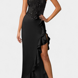 Rochie Midi Filipa cu Corset și Volane Asimetrice