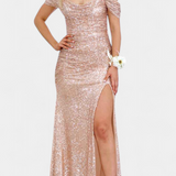 Renata Haljina Sirena fără bretele cu paiete