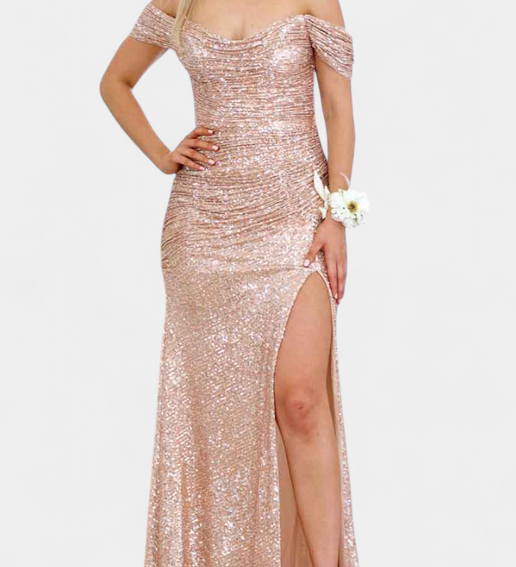 Renata Haljina Sirena fără bretele cu paiete