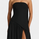 Rochie Maxi Raina din Șifon fără Mâneci cu Fanta Pe Laterale