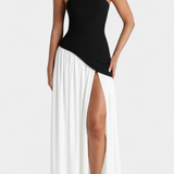 Rochie Maxi Raina din Șifon fără Mâneci cu Fanta Pe Laterale