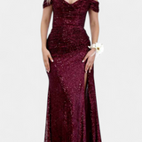 Renata Haljina Sirena fără bretele cu paiete