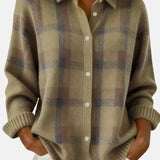 Elena – Cămașă tricotată premium în carouri 