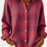 Elena – Cămașă tricotată premium în carouri 