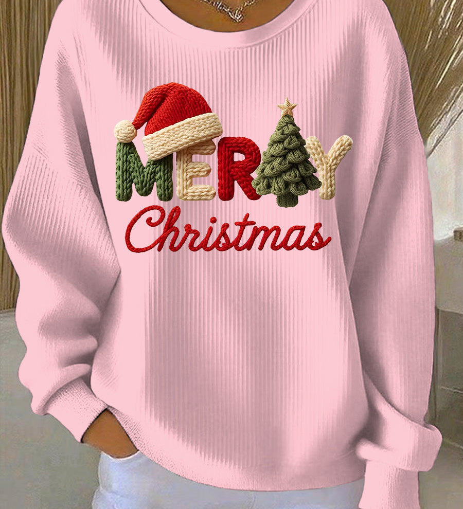 Hanorac confortabil cu imprimeu de Crăciun pentru femei